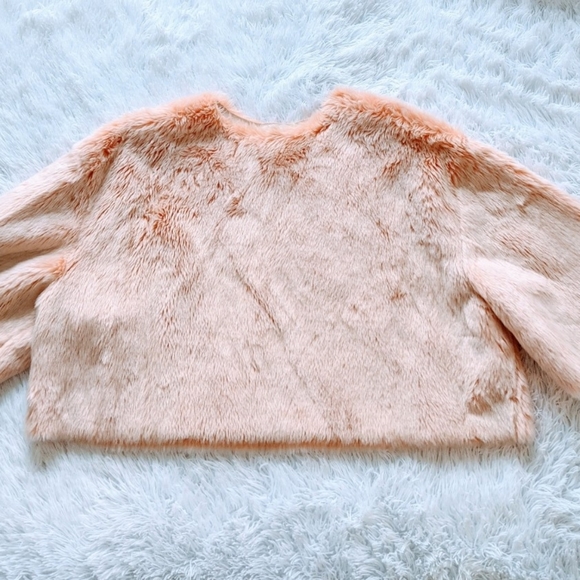 Zara Faux Fur Sweater Shirt - Picture 5 of 12